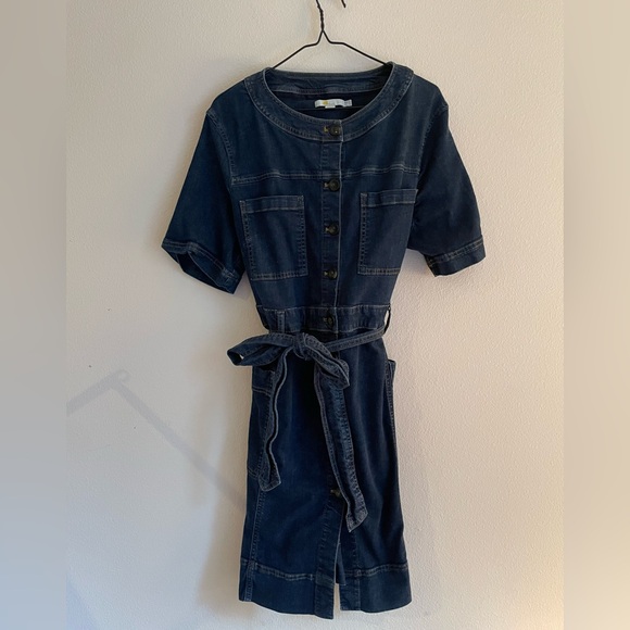 Boden Casual Stitch Denim Dress - Picture 4 of 4